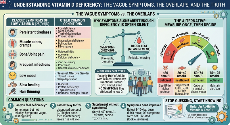 Vitamin D Deficiency Symptoms in Adults: Why Testing Beats Guessing